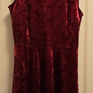 Burgundy Velvet Sleeveless Fit & Flare Dress